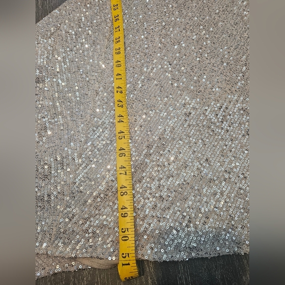 Gold Spaghetti Straps Long Prom Dress. Lace up Sequin Party Evening Wedding sz 8 - Picture 13 of 13